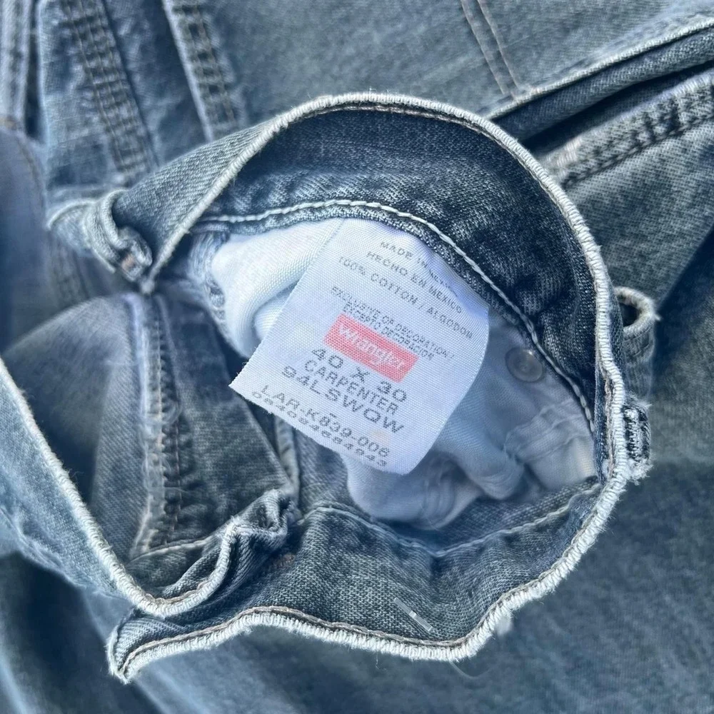 Wrangler Carpenter Jeans Men's Wide Leg Baggy Y2K 2000s Workwear Utility  Skater